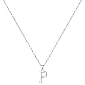 imageS925 Sterling Silver Initial Necklaces for Women Dainty Hypoallergenic Initial Necklace Letter Initial Pendant S925 Sterling Silver initial Necklace for Women Jewelry GiftsP