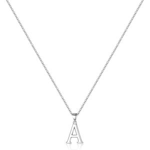 imageS925 Sterling Silver Initial Necklaces for Women Dainty Hypoallergenic Initial Necklace Letter Initial Pendant S925 Sterling Silver initial Necklace for Women Jewelry GiftsA