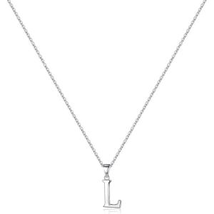 imageS925 Sterling Silver Initial Necklaces for Women Dainty Hypoallergenic Initial Necklace Letter Initial Pendant S925 Sterling Silver initial Necklace for Women Jewelry GiftsL