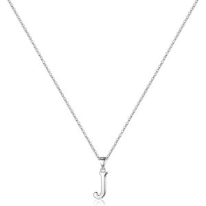 imageS925 Sterling Silver Initial Necklaces for Women Dainty Hypoallergenic Initial Necklace Letter Initial Pendant S925 Sterling Silver initial Necklace for Women Jewelry GiftsJ