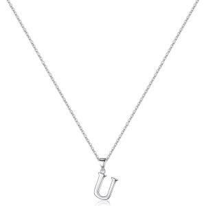 imageS925 Sterling Silver Initial Necklaces for Women Dainty Hypoallergenic Initial Necklace Letter Initial Pendant S925 Sterling Silver initial Necklace for Women Jewelry GiftsU