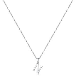 imageS925 Sterling Silver Initial Necklaces for Women Dainty Hypoallergenic Initial Necklace Letter Initial Pendant S925 Sterling Silver initial Necklace for Women Jewelry GiftsN