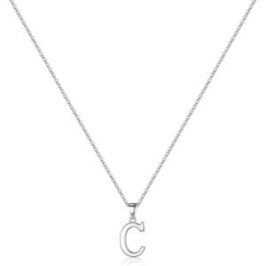 imageS925 Sterling Silver Initial Necklaces for Women Dainty Hypoallergenic Initial Necklace Letter Initial Pendant S925 Sterling Silver initial Necklace for Women Jewelry GiftsC