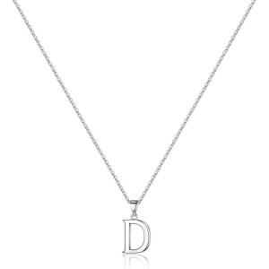 imageS925 Sterling Silver Initial Necklaces for Women Dainty Hypoallergenic Initial Necklace Letter Initial Pendant S925 Sterling Silver initial Necklace for Women Jewelry GiftsD