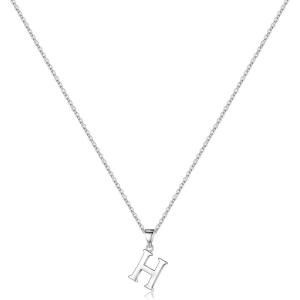imageS925 Sterling Silver Initial Necklaces for Women Dainty Hypoallergenic Initial Necklace Letter Initial Pendant S925 Sterling Silver initial Necklace for Women Jewelry GiftsH