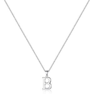 imageS925 Sterling Silver Initial Necklaces for Women Dainty Hypoallergenic Initial Necklace Letter Initial Pendant S925 Sterling Silver initial Necklace for Women Jewelry GiftsB
