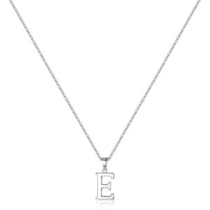 imageS925 Sterling Silver Initial Necklaces for Women Dainty Hypoallergenic Initial Necklace Letter Initial Pendant S925 Sterling Silver initial Necklace for Women Jewelry GiftsE
