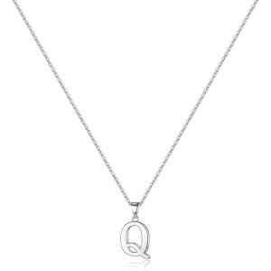 imageS925 Sterling Silver Initial Necklaces for Women Dainty Hypoallergenic Initial Necklace Letter Initial Pendant S925 Sterling Silver initial Necklace for Women Jewelry GiftsQ
