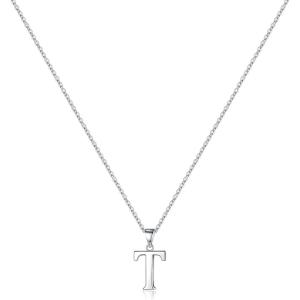 imageS925 Sterling Silver Initial Necklaces for Women Dainty Hypoallergenic Initial Necklace Letter Initial Pendant S925 Sterling Silver initial Necklace for Women Jewelry GiftsT