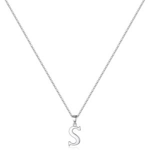 imageS925 Sterling Silver Initial Necklaces for Women Dainty Hypoallergenic Initial Necklace Letter Initial Pendant S925 Sterling Silver initial Necklace for Women Jewelry GiftsS