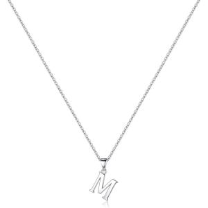 imageS925 Sterling Silver Initial Necklaces for Women Dainty Hypoallergenic Initial Necklace Letter Initial Pendant S925 Sterling Silver initial Necklace for Women Jewelry GiftsM