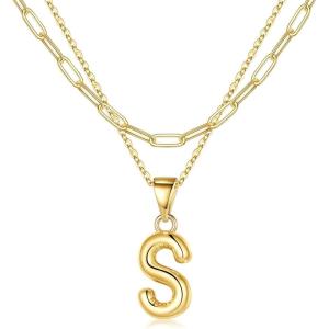 imageTurandoss Dainty Gold Initial Necklaces for Women Jewelry Gifts  Personalized Layered Initial Letter Necklaces for Her Trendy Dainty Gold Chunky Pendant Choker Chain Necklace Jewelry Gifts for WomenGold