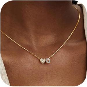 imageTurandoss Gold Heart Initial Necklace for Women  Dainty 18K Gold Plated Personalized Heart Letter Necklace Trendy Simple Cute Letter Necklace Gold Jewelry Birthday Gifts for Women GirlsO