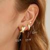 imageGold Earrings Set for Women Trendy  3 Pairs 14K Gold Plated Hypoallergenic Cartilage Huggie Hoop Stud Cubic Zirconia Simple Minimalist Sterling Silver Earrings Dainty Ear Cuff Earring Set for WomenFlower Stud Earrings