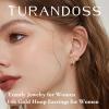 imageTurandoss 14K Gold Plated Hoop Stud Earrings for Women Hypoallergenic Stackable Huggie Earrings for Multiple Piercings Dainty Cartilage Lobe Jewelry Set14K Gold Plated