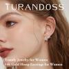 imageTurandoss 14K Gold Plated Hoop Stud Earrings for Women Hypoallergenic Stackable Huggie Earrings for Multiple Piercings Dainty Cartilage Lobe Jewelry SetSilver Plated