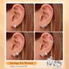 imageTurandoss 14K Gold Plated Hoop Stud Earrings for Women Hypoallergenic Stackable Huggie Earrings for Multiple Piercings Dainty Cartilage Lobe Jewelry SetSilver Plated