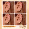 imageTurandoss 14K Gold Plated Hoop Stud Earrings for Women Hypoallergenic Stackable Huggie Earrings for Multiple Piercings Dainty Cartilage Lobe Jewelry Set14K Gold Plated