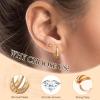 imageTurandoss 14K Gold Plated Hoop Stud Earrings for Women Hypoallergenic Stackable Huggie Earrings for Multiple Piercings Dainty Cartilage Lobe Jewelry Set14K Gold Plated