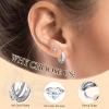 imageTurandoss 14K Gold Plated Hoop Stud Earrings for Women Hypoallergenic Stackable Huggie Earrings for Multiple Piercings Dainty Cartilage Lobe Jewelry SetSilver Plated