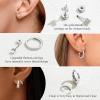 imageTurandoss 14K Gold Plated Huggie Hoop Earrings Sets for Women Small Stud Earring Hypoallergenic Gold Earrings Stacks for Multiple Piercings Jewelry GiftsSilver Plated