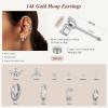 imageTurandoss 14K Gold Plated Huggie Hoop Earrings Sets for Women Small Stud Earring Hypoallergenic Gold Earrings Stacks for Multiple Piercings Jewelry GiftsSilver Plated