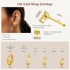 imageTurandoss 14K Gold Plated Huggie Hoop Earrings Sets for Women Small Stud Earring Hypoallergenic Gold Earrings Stacks for Multiple Piercings Jewelry Gifts14K Gold Plated