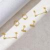 imageTurandoss 14K Gold Plated Stud Earrings for Women Trendy  Gold Hypoallergenic Huggie Cubic Zirconia Studs Earrings for Women Dainty Stud Cartilage Dangle Drop Earring Set for Multiple PiercingZircon earrings and earring chains