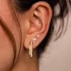 imageTurandoss Gold Earrings Set for Women Trendy  14K Gold Plated Chunky Hoops Hypoallergenic Huggie Cubic Zirconia Earrings Dainty Stud Cartilage Earring for Multiple Piercing
