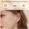 imageTurandoss Gold Earrings for Women 14k Gold Plated Hypoallergenic Flat Back Earrings for Women Cartilage Earring Sets for Multiple Piercing Dainty Chain Earrings Trendy Jewelry14K Gold Plated