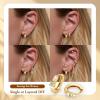 imageTurandoss Gold Earrings for Women Hypoallergenic Surgical Stainless Steel Flat Back Stud Earrings Set Dangle Chain Huggie Earring Stacks Cartilage Earrings for Women Multiple Piercing Jewelry Gifts14K Gold Plated