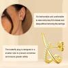 imageTurandoss Gold Earrings for Women Trendy  3 Pairs Gold Plated Dainty Cubic Zirconia Huggie Stud Hoop Earrings Simple Hypoallergenic Cartilage Earring Stacks Set for Women Jewelry GiftsCZ X StudHoop