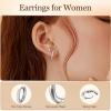 imageTurandoss Gold Hoop Earrings for Women 14k Gold Plated Hypoallergenic Cartilage Earrings for Women Flat Back Earring Sets for Multiple PiercingSilver Plated