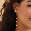 imageTurandoss Gold Pearl Earrings for Women Trendy  14K Gold Plated Hypoallergenic Pearl Stud Earrings Huggie Drop Dangle Earring Bridesmaid Wedding Jewelry Gifts for Women GirlsLong Pearl Dangle Earrings