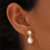 imageTurandoss Gold Pearl Earrings for Women Trendy  14K Gold Plated Hypoallergenic Pearl Stud Earrings Huggie Drop Dangle Earring Bridesmaid Wedding Jewelry Gifts for Women GirlsCubic Zircon Dangle Earrings