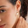 imageTurandoss Gold Pearl Earrings for Women Trendy  14K Gold Plated Hypoallergenic Pearl Stud Earrings Huggie Drop Dangle Earring Bridesmaid Wedding Jewelry Gifts for Women GirlsCubic Zircon Dangle Earrings