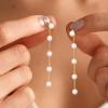imageTurandoss Gold Pearl Earrings for Women Trendy  14K Gold Plated Hypoallergenic Pearl Stud Earrings Huggie Drop Dangle Earring Bridesmaid Wedding Jewelry Gifts for Women GirlsLong Pearl Dangle Earrings