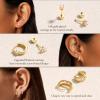 imageTurandoss Small Hoop Earrings for Women 8 Pairs Hypoallergenic Dainty Earring Stacks Sets Cartilage Earrings for Multiple Piercing Piercing Jewelry14K Gold Plated