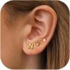 imageTurandoss 3 Pairs Initial Stud S925 Sterling Silver Post Earrings for Girls Girls 14KGoldPlated Letter AZ Heart Initial Stud Earrings Jewelry Gifts for Teen Girls TrendyN