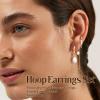 imageTurandoss 14K Gold Plated Pearl Earrings Set for Women Dainty Pearl Hoop Earrings Stacks Hypoallergenic Dangle Earrings Jewelry Gift14K Gold Plated
