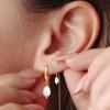 imageTurandoss 14K Gold Plated Pearl Earrings Set for Women Dainty Pearl Hoop Earrings Stacks Hypoallergenic Dangle Earrings Jewelry Gift14K Gold Plated