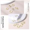 imageTurandoss 6 Pairs Gold Hoop Earrings Set for Women 14K Gold Plated Huggie Earrings Hypoallergenic Sterling Silver Posts Dainty Earring Stack Set for Multiple Piercings14K Gold Plated