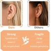 imageTurandoss 6 Pairs Gold Hoop Earrings Set for Women 14K Gold Plated Huggie Earrings Hypoallergenic Sterling Silver Posts Dainty Earring Stack Set for Multiple Piercings14K Gold Plated
