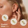 imageTurandoss Flat Back Earrings Hypoallergenic for Women Teen Girls  Personalized 3 Pairs Stud Cartilage Earrings for Sensitive Ears Women 14K Gold Plated Heart Initial AZ Earring Set JewelryZ