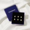 imageTurandoss Flat Back Earrings Hypoallergenic for Women Teen Girls  Personalized 3 Pairs Stud Cartilage Earrings for Sensitive Ears Women 14K Gold Plated Heart Initial AZ Earring Set JewelryY