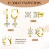 imageTurandoss Hoop Earrings Set for Women14K Gold Plated Hypoallergenic Stud ampamp Hoop Earrings Trendy Earring Stacks for Multiple PiercingGold2