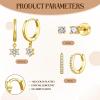 imageTurandoss Hoop Earrings Set for Women14K Gold Plated Hypoallergenic Stud ampamp Hoop Earrings Trendy Earring Stacks for Multiple PiercingGold3