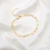 imageGold Paperclip Chain Ankle Bracelets for women 14K Gold Plated Minimalist Oval Link Chain Ankle Bracelet Dainty Paperclip Chain Ankle Bracelets for Women 10