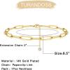 imageGold Paperclip Chain Ankle Bracelets for women 14K Gold Plated Minimalist Oval Link Chain Ankle Bracelet Dainty Paperclip Chain Ankle Bracelets for Women 10