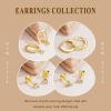 imageTurandoss 4 Pairs Hypoallergenic Earrings for Women Trendy 14K Gold Plated Stud ampamp Hoop Cartilage Earrings Set Small Earring Stacks for Sensitive Ears Hoop Earrings for Womengold
